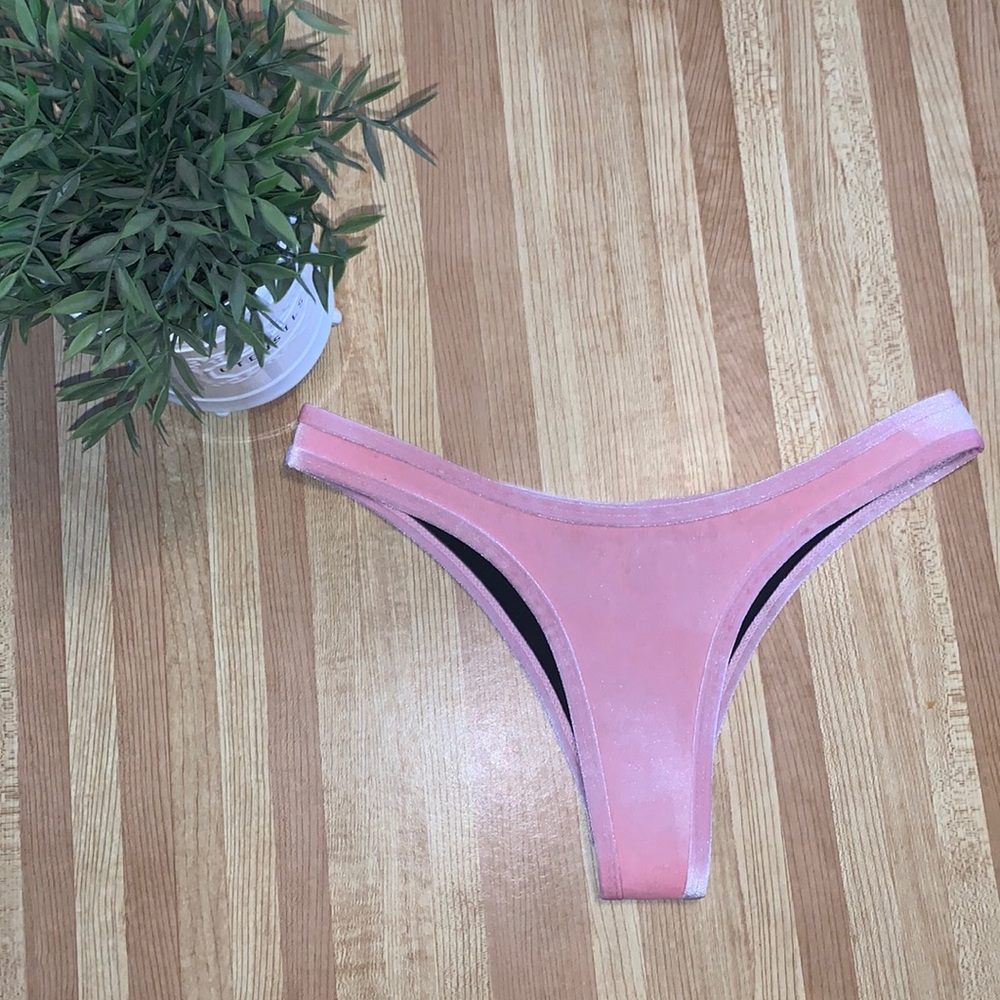 Hoaka Swimwear pink velvet bikini bottoms
